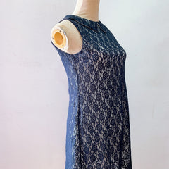 (BRAND NEW) Navy Lace Sleeveless Structured Dress