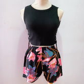 (BRAND NEW) Black Floral Stretchy Shorts
