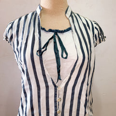 (PRELOVED) Blue White Stripped Blouse