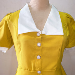 (BRAND NEW) Mustard Preppy Collar Blouse