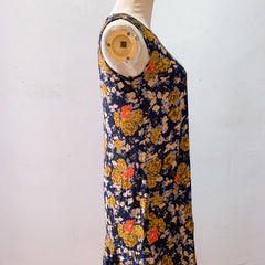 (BRAND NEW) Blue Floral Sleeveless Peplum Dress
