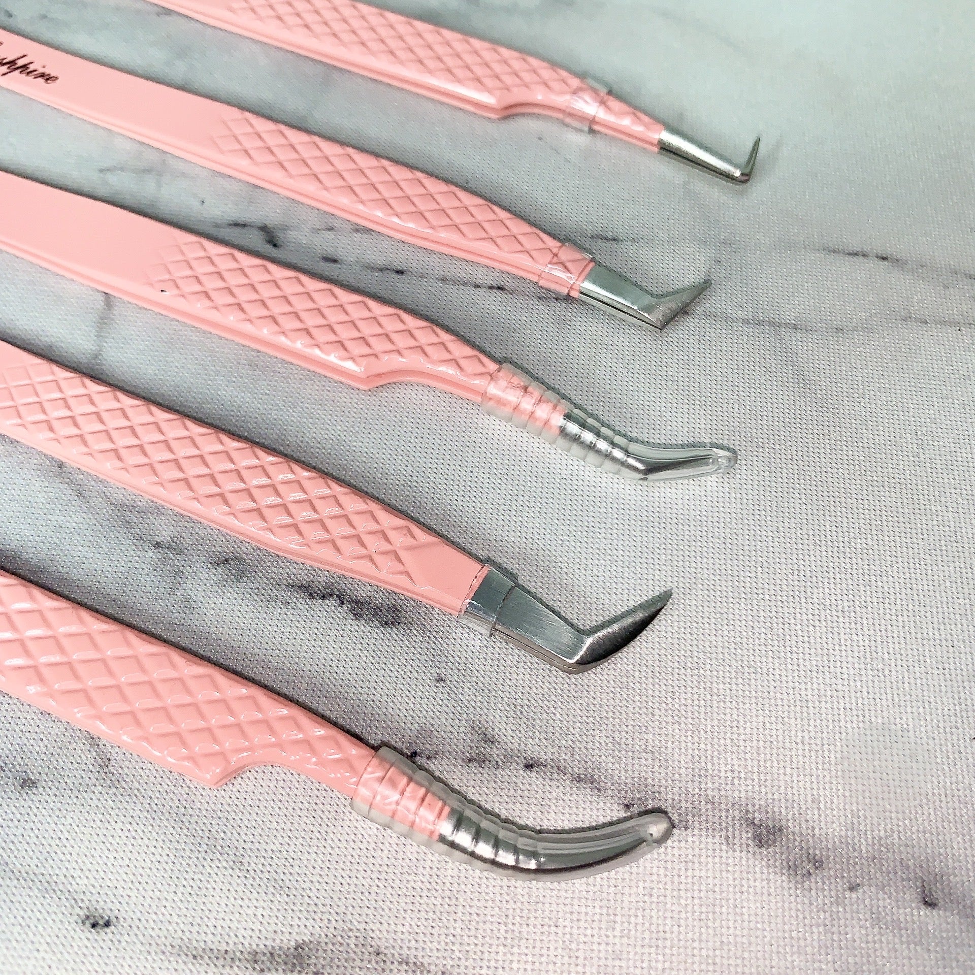 Baby Pink Fiber Tip Eyelash Extension Tweezers (Ultra Precision Collection)