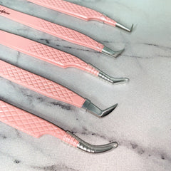 (MARKDOWNS) Baby Pink Fiber Tip Eyelash Extension Tweezers (Ultra Precision Collection)