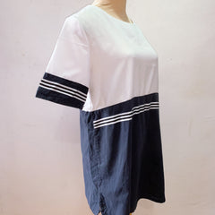 (BRAND NEW) Navy Colourblock Structured Dress