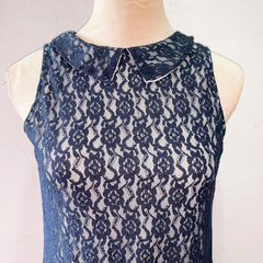 (BRAND NEW) Navy Lace Sleeveless Structured Dress