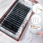 0.07mm MIX LENGTH Lucky Four-leaf Clover Auto Flowering W-shaped 4D Premade Volume Lash Tray
