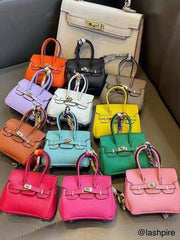 LASHPIRE® Designer Luxury Bag Charm Leather Mini Handbag BK Candy Birkin H Bag Charm Pendant Car Keychain Earphone Makeup Miniature Bag