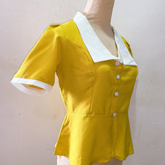 (BRAND NEW) Mustard Preppy Collar Blouse