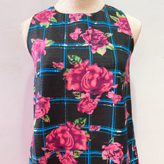 (BRAND NEW) Floral Sleeveless Structured Crepe Dress