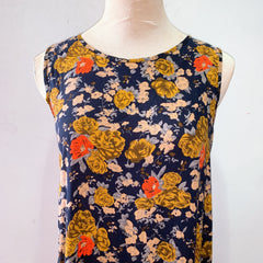 (BRAND NEW) Blue Floral Sleeveless Peplum Dress