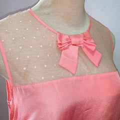 (BRAND NEW) Pink Polkadot Mesh Sleeveless Blouse