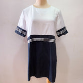 (BRAND NEW) Navy Colourblock Structured Dress