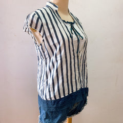 (PRELOVED) Blue White Stripped Blouse