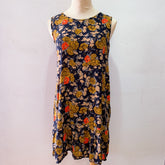 (BRAND NEW) Blue Floral Sleeveless Peplum Dress