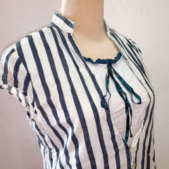 (PRELOVED) Blue White Stripped Blouse