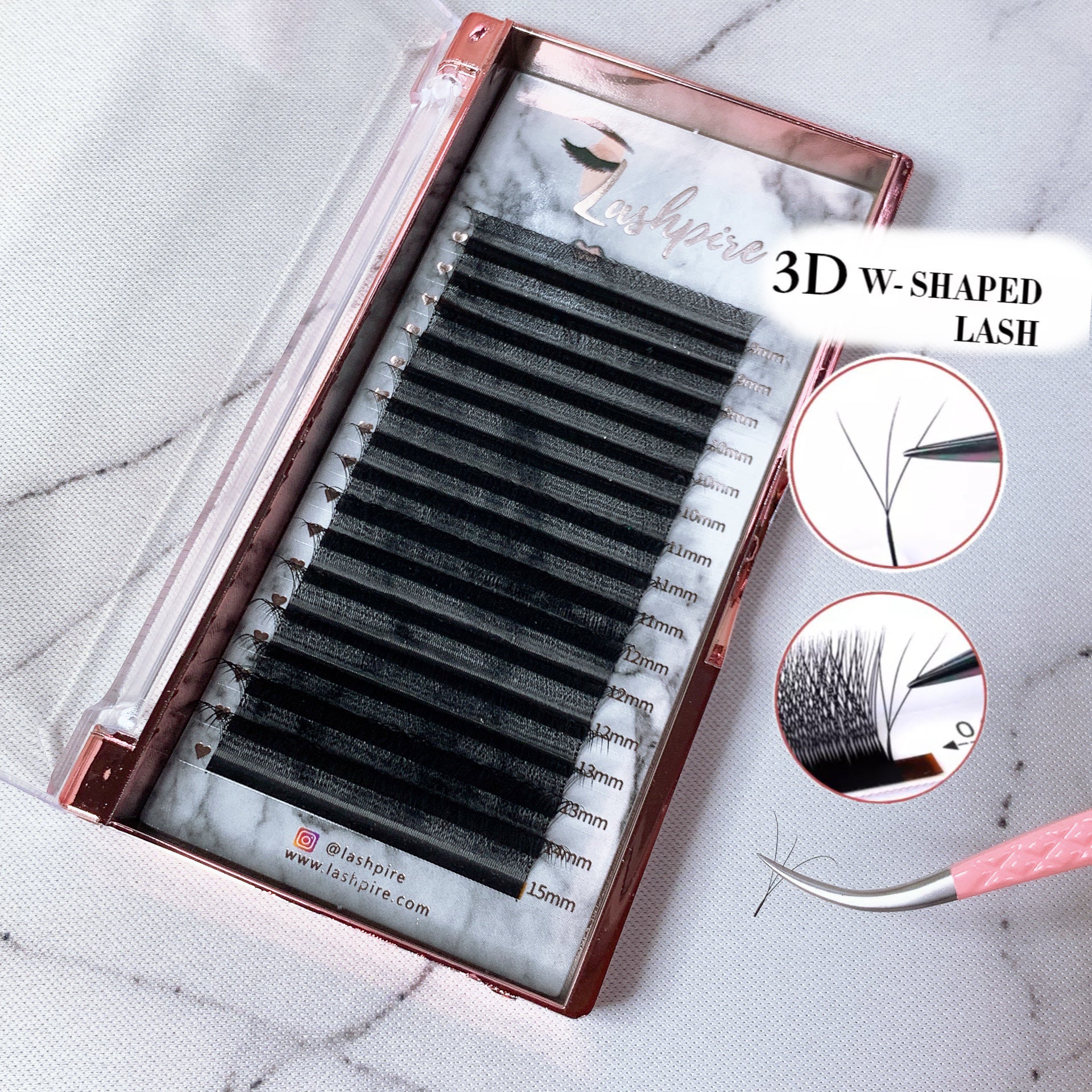 0.07mm MIX LENGTH Fairy Three-leaf Clover Auto Flowering W-shaped 3D Premade Volume Lash Tray