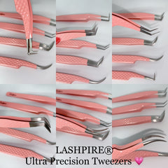 Baby Pink Fiber Tip Eyelash Extension Tweezers (Ultra Precision Collection)