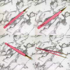 (MARKDOWNS) Pink Fiber Tip Eyelash Extension Tweezers (Pink Vision Collection)