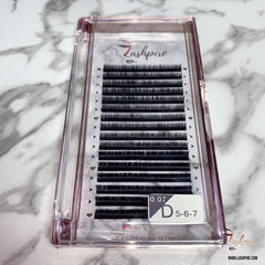 D CURL 0.07mm MIX LENGTH Lower Bottom Lash Tray - Lashpire