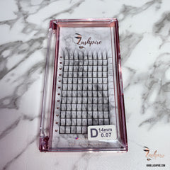 D CURL 0.07mm SINGLE LENGTH Pro-made 6D Volume Fans Lash Tray - Lashpire
