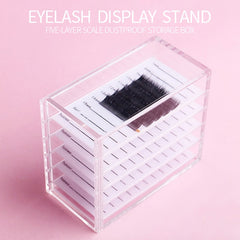 5-Layer Eyelash Acrylic Lash Tray Holder - Transparent - Lashpire