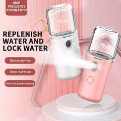 Electronic Nanomister Atomizer Humidifier Handy Facial Sprayer - Pink - Lashpire