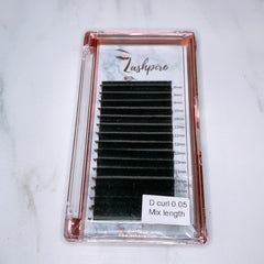 D CURL 0.05mm MIXED LENGTH Easy Fan Fast-fanning Lash Tray