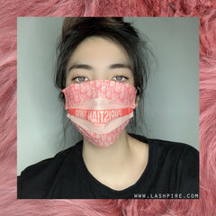 Christian Dior Pink CD Luxury Designer 3-Ply Non-woven Protective Face Mask - Lashpire