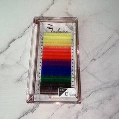 C CURL 0.07mm SINGLE LENGTH Rainbow Colorful Easy Fan Fast-fanning Lash Tray