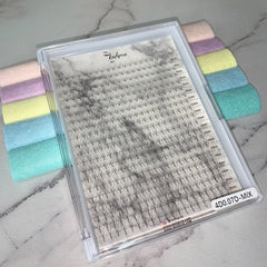 LASHPIRE® 4D Premade Fans XL Tray 0.07mm MIX LENGTH Pro-made Ready made 4D Premade Volume Fans Lash Tray