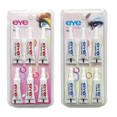 6pcs/set Professional False Eyelash Glue Lash Glue Waterproof False Eyelashes Makeup Glue Adhesive Lash Lift Curl Cosmetics (Clear White)