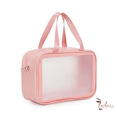 Pink Portable Travel Transparent Waterproof Makeup Storage Pouch Bag Large Capacity Cosmetic Organizer Beauty Case