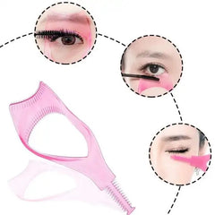 3 in 1 Mascara Shield Applicator Eyelash Curler Comb Lashes Curve Comb Guide Eyelashes Tool Easy Mascara Application