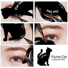 2pcs/set Multifunctional Cat Eyeliner Stencil Eyeshadow Eyebrow Stencils Eye liner Template Shape Guide