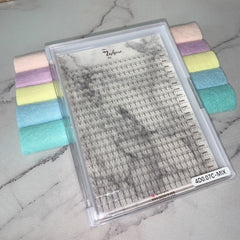 LASHPIRE® 4D Premade Fans XL Tray 0.07mm MIX LENGTH Pro-made Ready made 4D Premade Volume Fans Lash Tray