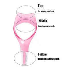 3 in 1 Mascara Shield Applicator Eyelash Curler Comb Lashes Curve Comb Guide Eyelashes Tool Easy Mascara Application