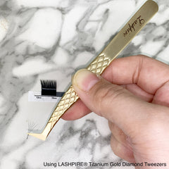 MARKDOWNS - LASHPIRE® Diamond Volume Tweezers (Gold)
