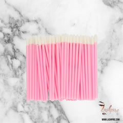 Pink Lint-free Foam Applicator Eyelash Cleaner Lip Brush - 50 pcs - Lashpire