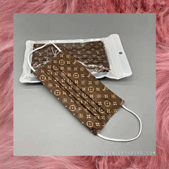 LV Luxury Designer 3-Ply Non-woven Protective Face Mask - Lashpire