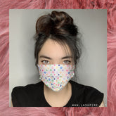 White LV Luxury Designer 3-Ply Non-woven Protective Face Mask - Lashpire