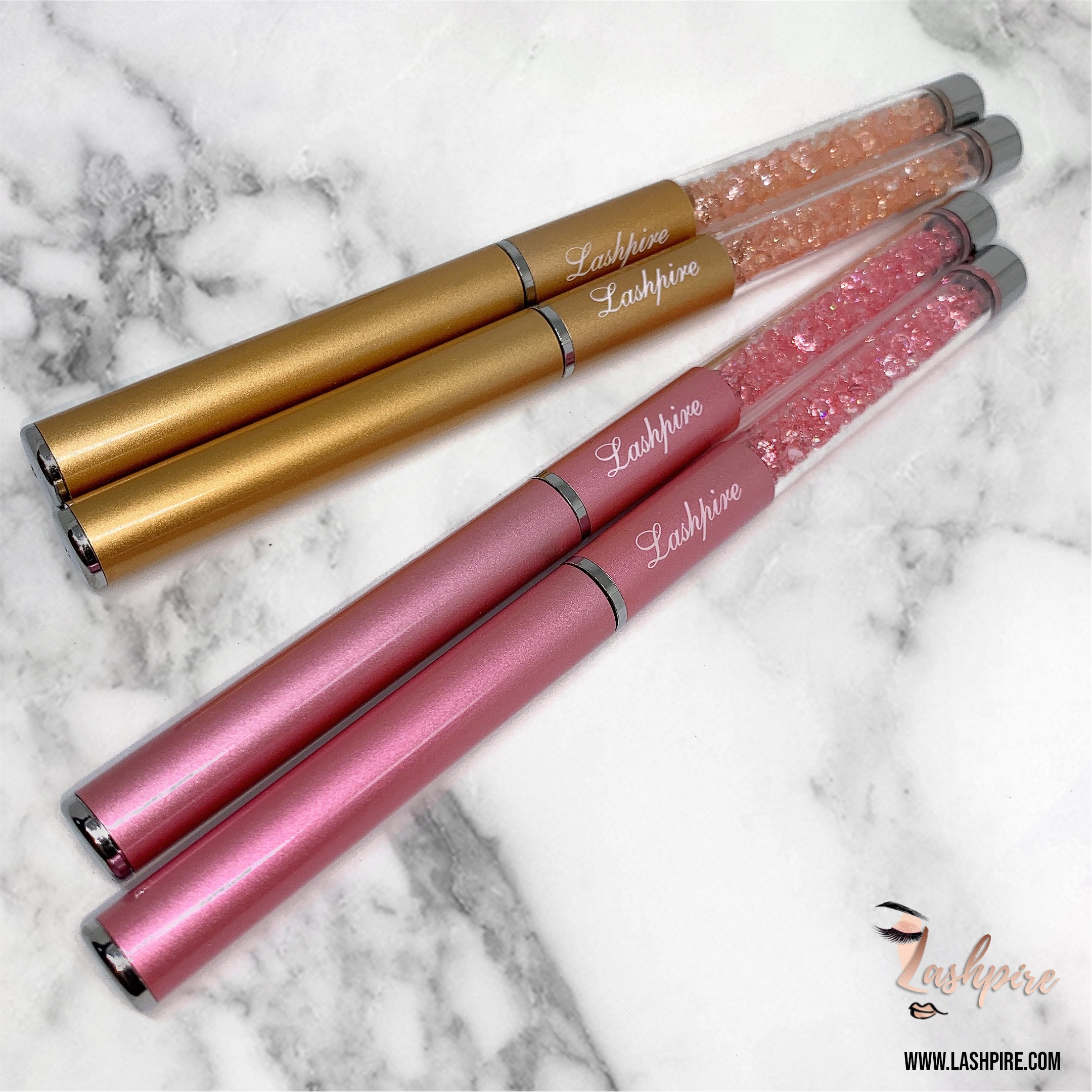 2pc/Set Reusable Rhinestone Mascara Spoolie Eyelash Wand Applicator Brush - Lashpire