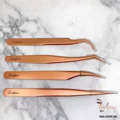 Tweezers Set of 4 (Rose Gold) - Lashpire