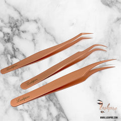 Tweezers Set of 4 (Rose Gold) - Lashpire