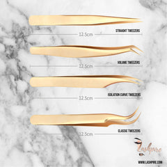 Tweezers Set of 4 (Rose Gold) - Lashpire