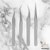Tweezers Set of 4 (Silver) - Lashpire