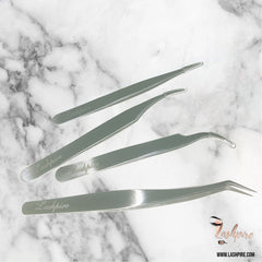 Tweezers Set of 4 (Silver) - Lashpire