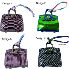 LASHPIRE® Assorted Designer Luxury Charm Leather Mini BK Handbag Exotic Birkin Bag Charm Pendant Car Keychain Earphone Miniature Bag