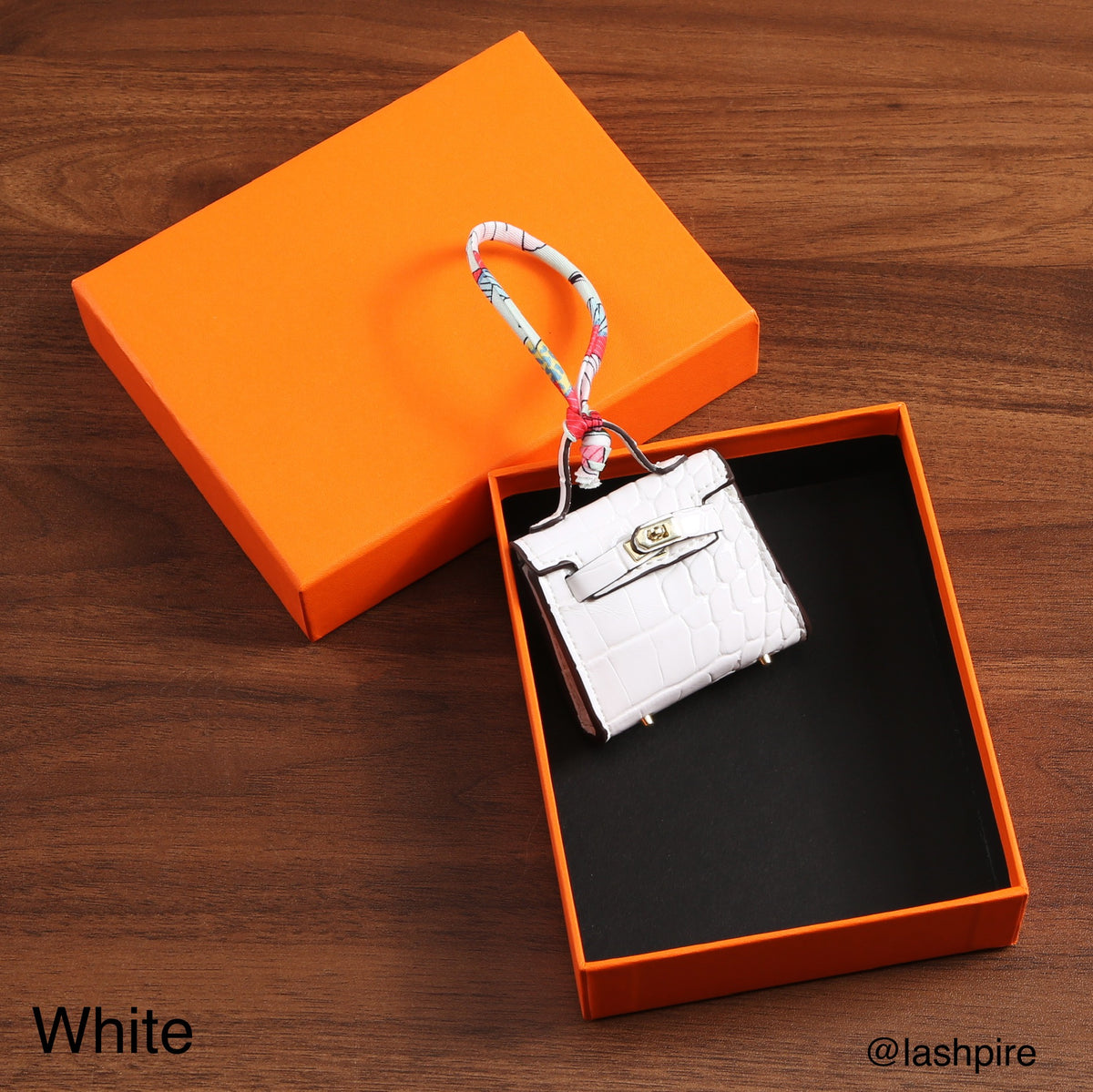 LASHPIRE® Designer Luxury Bag Charm Croc Leather Himalaya Mini Handbag Kelly H Bag Charm Pendant Car Keychain Earphone Makeup Miniature Bag