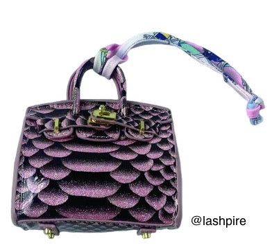 LASHPIRE® Assorted Designer Luxury Charm Leather Mini BK Handbag Exotic Birkin Bag Charm Pendant Car Keychain Earphone Miniature Bag