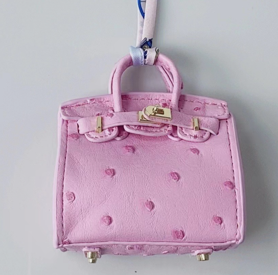 LASHPIRE® Assorted Designer Luxury Charm Leather Mini BK Handbag Exotic Birkin Bag Charm Pendant Car Keychain Earphone Miniature Bag